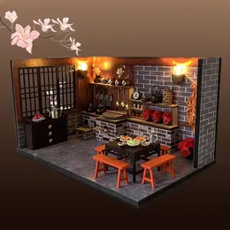 Architecture/DIY House Diy Doll House With Furniture Dust Cove Model Building Kits Dollhouse Casa Miniatures Children For Toys Birthday Christmas Gifts 231123