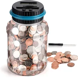 Novelty Items Electronic Piggy Bank Counter Coin Digital LCD Counting Coin Money Saving Box Jar Coins Storage Box For USD EURO Money Gifts UK 231124