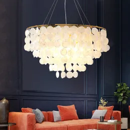 Moderno led escudo lustre ouro cromo teto pendurado lâmpada sala de jantar do hotel luz pingente decoração luminárias
