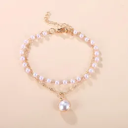 Strand 2023 Ins Style Simple Double Layer Pearl Bracelet Women's Cool Fashion Prevalent Hand Accessories