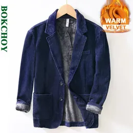 Herrenanzüge, Blazer, Herbst und Winter, lässig, 100 % Baumwolle, dicker Cord, Safari für Männer, Kleidung, warm halten, Jacken BL131 231123