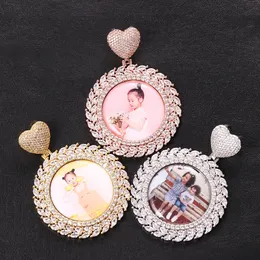 Chokers som säljer hiphop Anpassa bilder Custom Pendant Heart Head Jewelry Memory Cube Po Necklace 231124