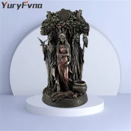 Yuryfvna 16cm estátua de resina grécia religião celta deusa tripla donzela mãe e a velha escultura estatueta 2201122407