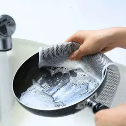 Nya skåldukar för kökstvättstål Wither Cloth för rätter Ta bort olja och rost återanvändbara rengöring av krukor skurningsprodukter