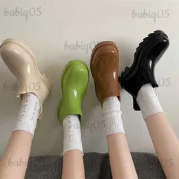 Buty damskie buty deszczowe bez poślizgu Wodoodporne, wielokolorowe krótkie buty wygodna stylowa platforma marki but na świeżym powietrzu Zielone buty deszczowe T231124