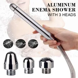 New Hygienic Shower For Bathroom Enema Water Nozzle With 3 Style Head Anal Ingredients Douche Vaginal Clean Kit Cleaner Tool