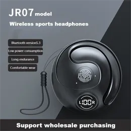 Wireless sport headphone Ear-Hook Earbuds Built-in Microphone TWS Bluetooth headphone JR07 Wireless Earphone LED display high Quality Headphone Noise reduction