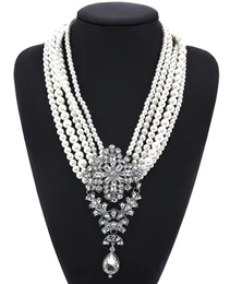 チョーカーファッションマルチレイヤー模倣真珠大きなチョーカーネックレス