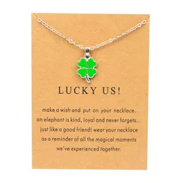 Designer Pendant Necklaces for women Elegant 4/Four Lucky Four Leaf Grass Necklace Dropping Oil Small Pendant Alloy Card Collar Chain Jewelry