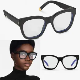 Óculos ópticos My Monogram Anti Casual, armação quadrada de acetato com padrão de metal na parte de trás das pernas, elegante e gradiente feminino Lunettes de Soleil Z1729E