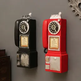 Dekorativa föremål Figurer Vintage Harts Telefondekoration Väggdekoration Creative Coffee Wall Decoration Pendant Desktop Handgjorda dekoration