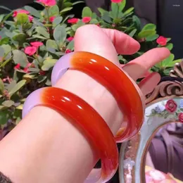 팔찌 빨간색 흰색 2 컬러 Jadeite Myanmar 인증 Jade Bracelets 여성 Fine Jewelry Genuine Burma Jades Stone Bangles