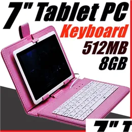 Tablet PC 168 Q88 7 polegadas Android 4.4 Allwinner A33 Tela capacitiva Quad Core 512MB 8GB Câmera dupla externa com teclado A-7Pb Drop Del Dhhpb