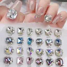 Decorações de arte de unhas luxo cristal pilha diamante espumante artesanal pérola decoração charme brilhante jóias manicure acessórios 231123