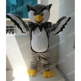 Performance Grey Owl Mascot Costumes Cartoon Carnival Hallowen Performance Unisex Fancy Games Outfit Holiday Outdoor Advertising Outfit Suit