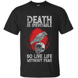 Camisetas masculinas 2023 Summer Sale Fashion "Live Life Without Fear" T-shirt impresso Camiseta confortável Drop de algodão respirável