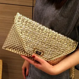 Gai Gai Evening Bags Party Diamonds Ladies Pu Leather Counter Counter Facs Small Envelope Crlce Pres Bag Bag Women Women 231123