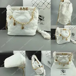 2024 Womens Garbage Bag Shopping Mini Umhängetaschen 10a Designer einfarbiges Leder Ringer Münze kleiner Anhänger Handtasche Matelasse Kette Umhängetasche Make-up