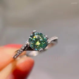 Ringos de cluster autênticos anel de diamante de Mosang 1 Proposta de casamento de prata esterlina presente de aniversário para namorada
