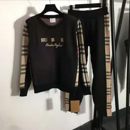 Mulheres Tracksuits Designer Hoodie Womens Activewear Set Sweater Calças Dois Peça Set Bur Moda Knit Casual Track Suits