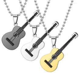 Цепи y2k Ожерелье для мужчин музыкальная подвеска для гитары модийская нержавеющая сталь ожерелья женские готы