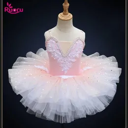 Dancewear Ruoru Colore rosa blu Gonna tutu per balletto Abito da balletto Costume per il lago dei cigni per bambini Abbigliamento per danza del ventre Stage professionale 231124