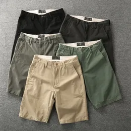 Męskie szorty Khaki Khaki Mężczyźni Summer Strasze szorty noszenie stylu ulicznego lekki oddech fajne bermudy marka męska bez elastyczności 230424