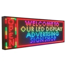 P10 LED Sign with WiFi - Outdoor Full Color Programmable LED Signs 39x14 inch with High Resolution Programmable Scrolling LED Display HD LED Advertising Sign Board