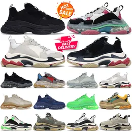 Triple S Freizeitschuhe für Männer und Frauen, Designer-Turnschuhe, Triples, Schwarz, Weiß, Grau, Rot, Rosa, Blau, Grün, Hellbraun, Oreo-Plateau-Herrentrainer, Plate-Forme-Läufer