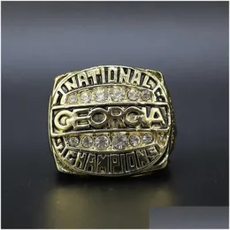 クラスターリングクラスターリング1980 Geor University of Geor Bldog Championship Ring Reprint Drop Delivery Jewelry Ring Otika