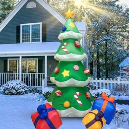 파티 장식 2.1m 풍선 크리스마스 트리 사탕 지팡이 별 선물 팩 마당 크리스마스 야외 장식 연도 2023 년