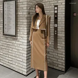 Casual Dresses Q-W Adies japanska streetwearrsvppap-tjänstemän lagrar tvådelar Set 2023 Autumn Korean Style Elegant Small Suit Fashion SL