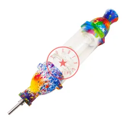 Cool Colorful Smoking Silicone Hookah Bong Pipes Portable Lovebable Herb Tobacco Filter Waterpipe Bubbler Oil Rigs 10mm Metal Tips Nails Straw Cigarette Holder
