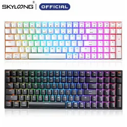 Claviers Skyloong Clavier mécanique GK96 96 touches RVB Swappable Glacier Switchs Wired Gaming pour tablette de bureau 231123