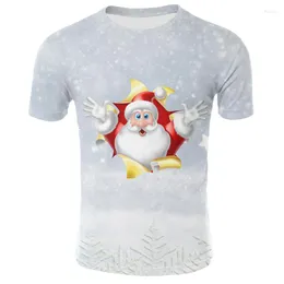 Men's T Shirts Merry Christmas Funny Mens Clothes Anime Galaxy Shirt 3d Printing Womens T-Shirts Street Couple Party Tee Tops