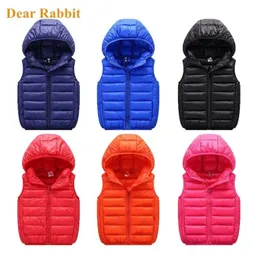 Waistcoat mode barn Vest Children s Hooded Spring Autumn Winter Midja pojkar Ytterkläder Toddler Coats Teenage Baby Girl kläder 231124