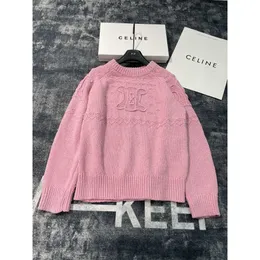 c Autumn Belt New Fashion Embroidery Triumphal Pattern Temperament Sweet Style Slim Knitted Sweater