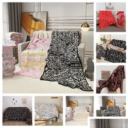 Blankets Letter Brand L Designer Blanket 8 Colors Air Delicate Conditioning Car Travel Bath Towel Soft Winter Fleece Shawl Throw Drop Dhyoi