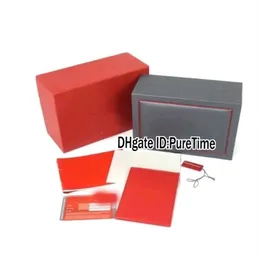 Hight Quality Black Bay Red BOX Red Leather Watch Box Whole Mens Womens Watches Original Box With Certificate Card Gift Watch P2492