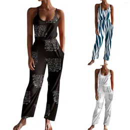 Conjunto de calças de duas peças femininas para mulher 2 peças conjunto de impressão sem mangas colete superior roupa longa calças femininas