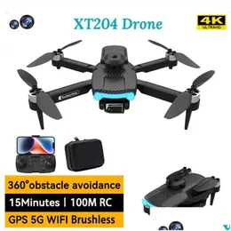 DRONS LS-XT204 MINI DRONE 4K Profesional 8K HD Camera Hinder Undvikande Aerial Pography Brushless Foldble Quadcopter Gift Toy Drop OT4GF