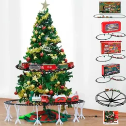 Christmas Toy Supplies Chirstmas Electric Railway Car Mini Train Xmas Tree Hanging Pendents Assembled Toy Funny Decorations Props Navidad Kid Gifts 231124