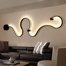 Luces de pared LED simples modernas Diseños de arte Lámpara de pared creativa Fije de iluminación creativa para la sala de estar del dormitorio Decoración del hogar256g