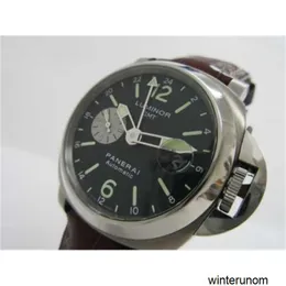 Watch Swiss Made Panerai Sports Watches Paneraiss Luminor GMT PAM00161 SS Titanium Men's Automatic Black Dial Wat HBGU