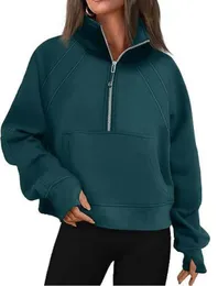 Kadın Hoodie Yarım Zip Sweatshirts Tasarımcı Hoodies Hoodie Ceket Tasarımcı Sweater Egzersiz Spor Paltosu Fitness Active Giyim Sweatshirt Spor Salonu Giysisi Ceket