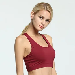 Yoga Outfit Spring Design Sport Bra Push Up Breathable Back Pocket Portable For Phone Shakeproof Soutien Gorge Good Quality