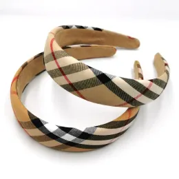 2023 Designer Mädchen Haar Plaid Zubehör Stirnbänder Frauen Bands Retro Headwraps Geschenke Breite Dünne r Klassische Joker Kopfbedeckungen