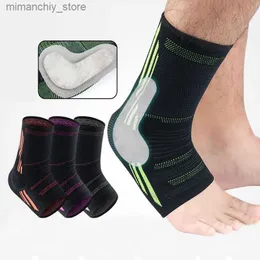 Suporte de tornozelo Caneleira Seve New Sprain Foot Ank Elastic Protector Joint Pain Guards Brace Calf Anti Sports Running Silicone Sock Q231124