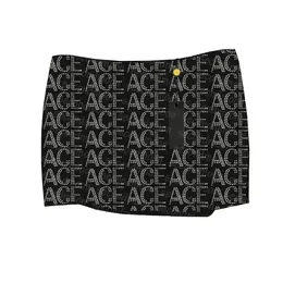 ラインストーンレタースカート女性のセクシーなショートスカートサマークラブパーティースカートデザイナー手紙ミニスカート