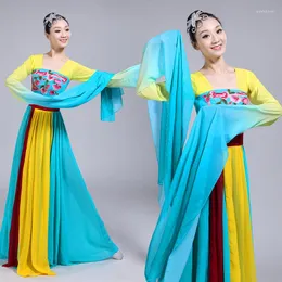 Stage Wear Dance Costume Yangko Sleeve Dress Fairy Picking Elegance Classical Chinese Style